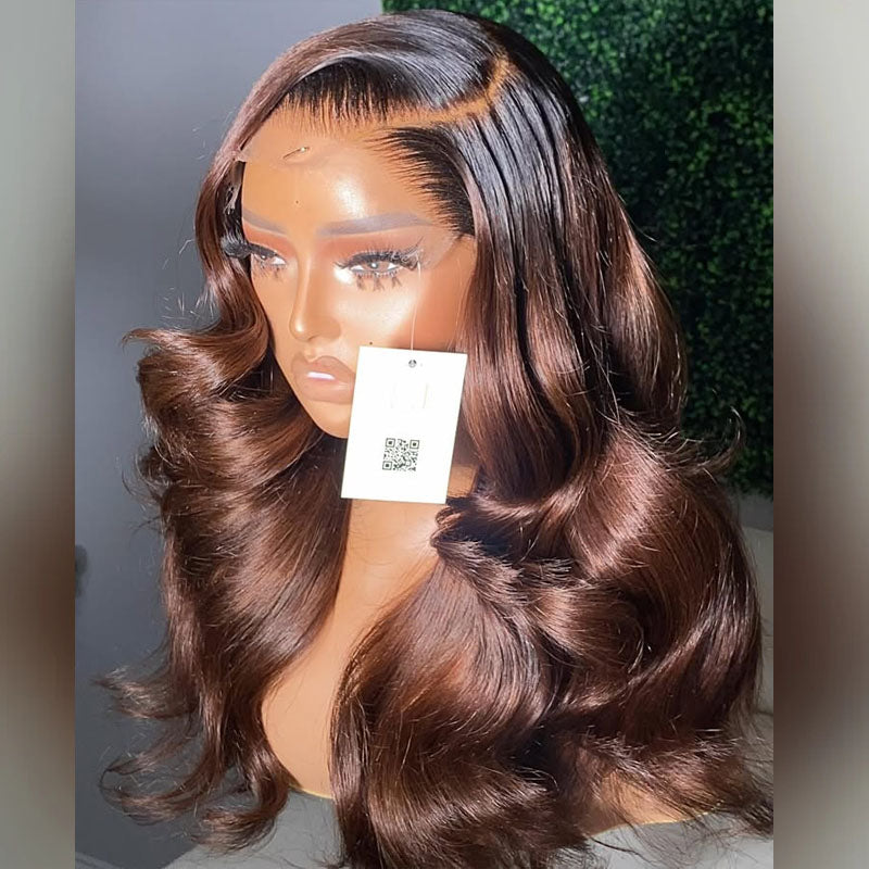 Glueless Wear Go 5x5 Skinmelt HD Lace Wig Pre-Plucked Ombre Brown Colored