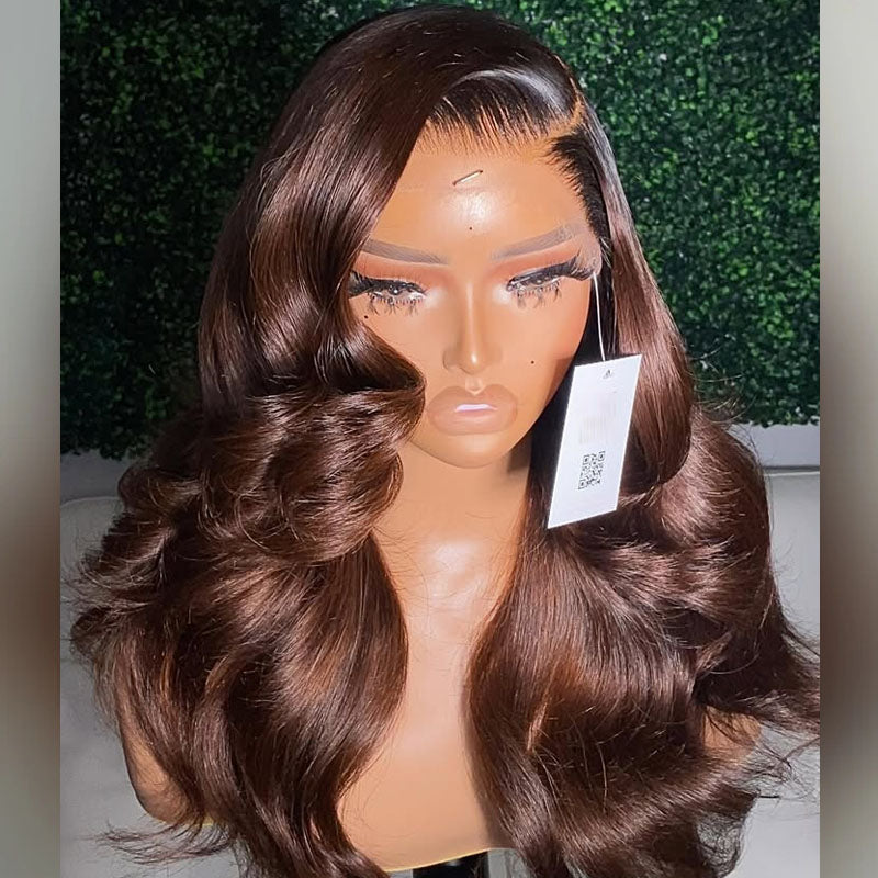 Glueless Wear Go 5x5 Skinmelt HD Lace Wig Pre-Plucked Ombre Brown Colored