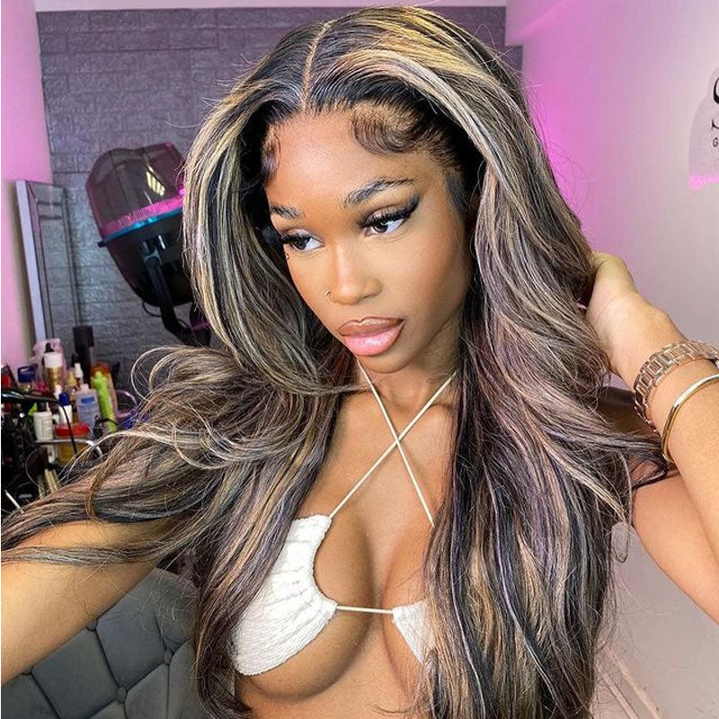 Straight Highlight Colored 5x5 Skinmelt HD Lace Closure Wig | Wear Go Glueless Wig