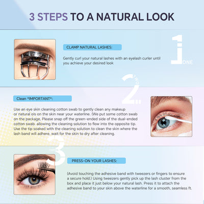 XRSBEAUTY New Stemless Glue-Free Artificial Eyelashes Kit – False Eyelashes