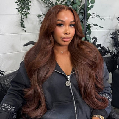 #4 Brown Skinmelt HD Lace Closure Wig 5x5 Glueless Wear Go Wig Body Wave