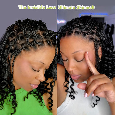 SkinMelt HD Lace Full Lace Braided Bob Wig Light Weight Invisi Strap [BBW02]