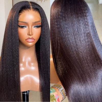 Kinky Straight Skinmelt HD Lace Closure Wig 5x5 Glueless Wear Go Wig