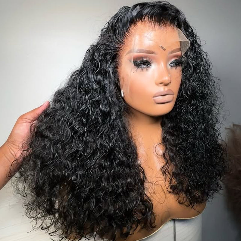 Water Wave 13X6 Clear HD Lace Full Frontal Wig 250% Density