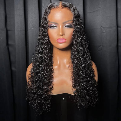Water Wave Glueless Wear & Go 5x5 Clear HD Lace Closure Wig Invisible