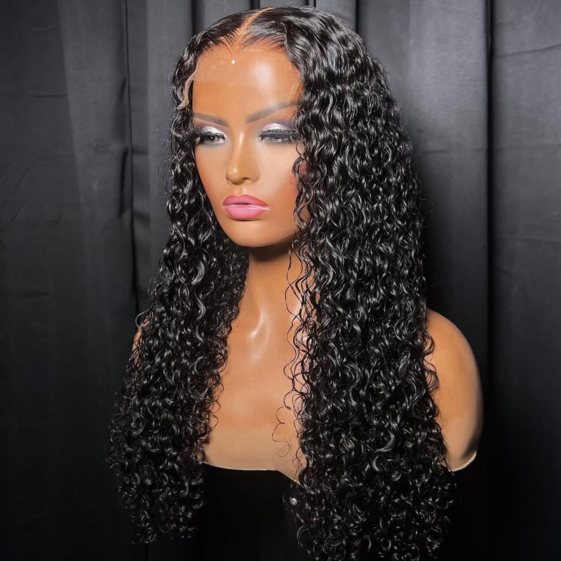 Water Wave Glueless Wear & Go 5x5 Clear HD Lace Closure Wig Invisible