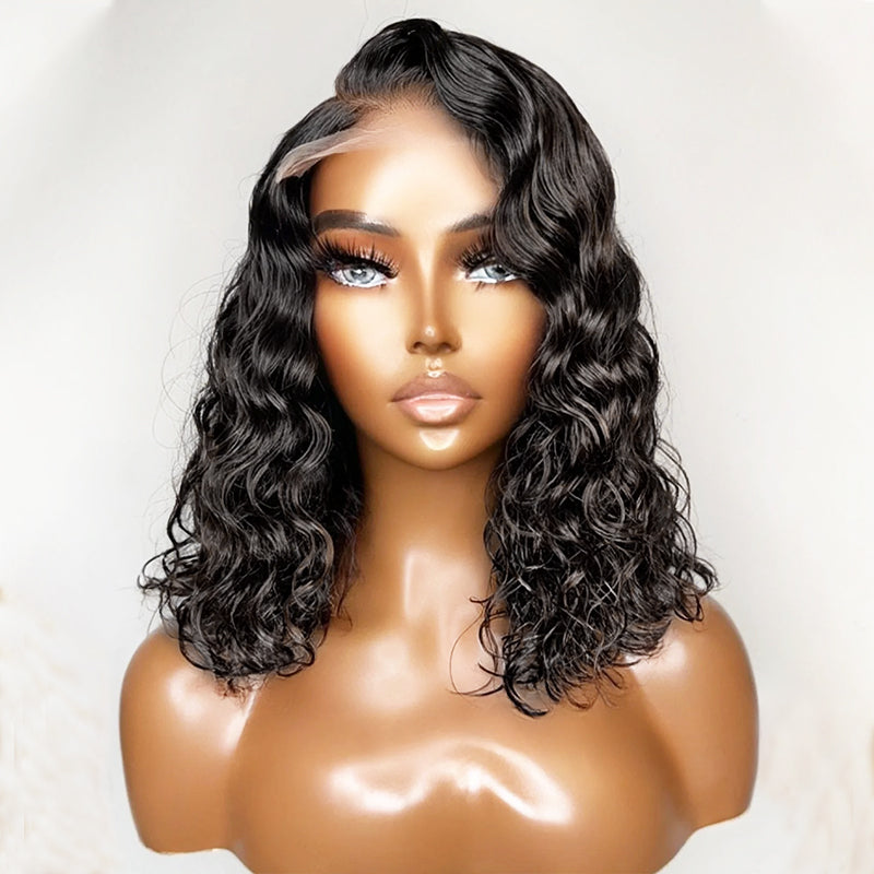 5x5 Skinlike HD Lace Closure Wig Bob Curly Hair Natural-Pre-Plucked Hairline [BOB57]
