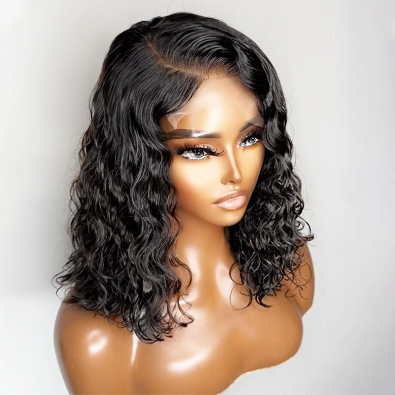 5x5 Skinlike HD Lace Closure Wig Bob Curly Hair Natural-Pre-Plucked Hairline [BOB57]