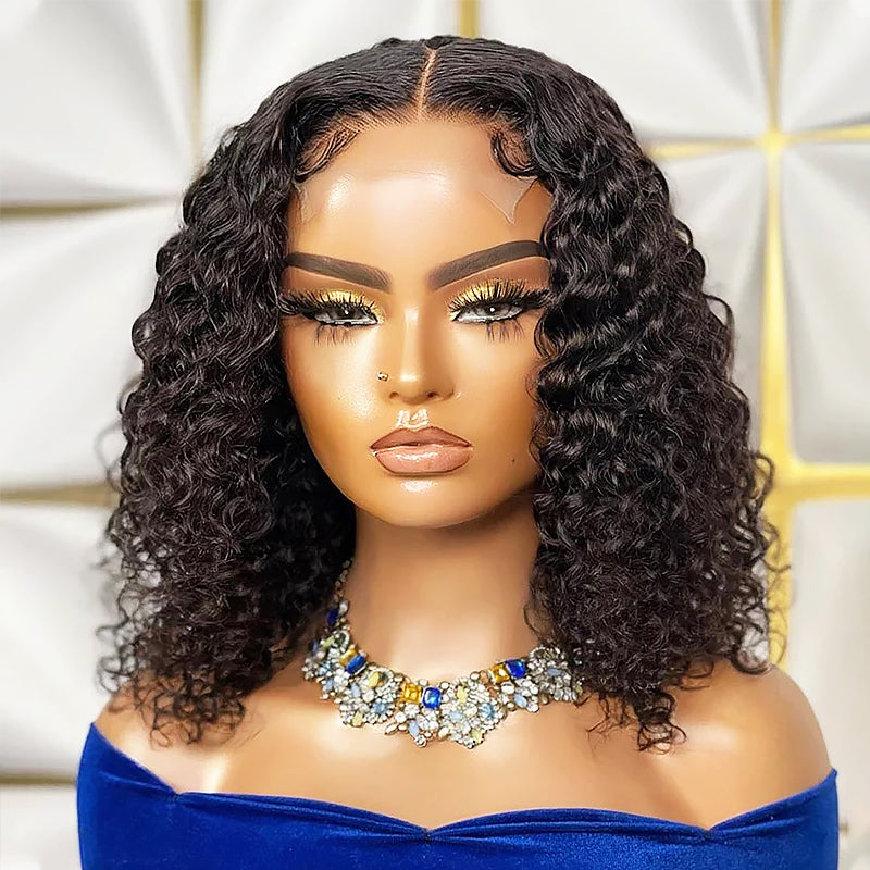 5x5 Skinlike HD Lace Closure Wig Bob Deep Wave Hair Natural-Pre-Plucked Hairline [BOB58]