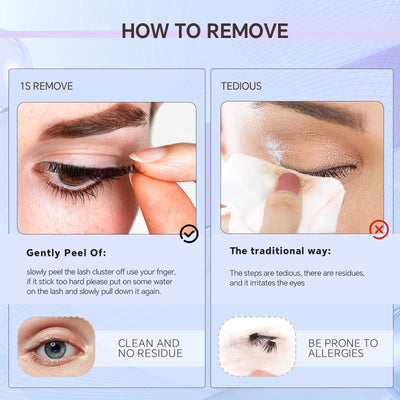 XRSBEAUTY New Stemless Glue-Free Artificial Eyelashes Kit – False Eyelashes
