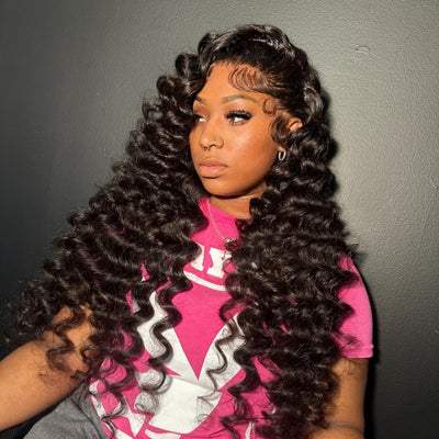 Loose Deep Wave 13x4 & 13x6 Full Frontal Wig with Skinmelt HD Lace & Natural Hairline
