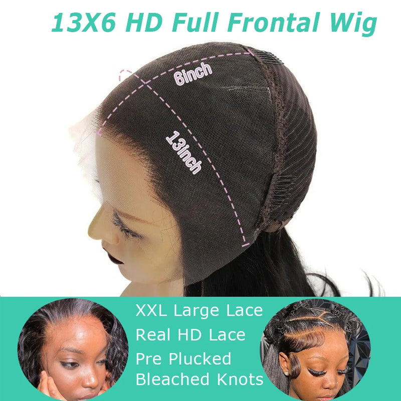 Clear HD Lace 13X6 Full Frontal Wig Body Wave 250% Density
