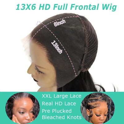 Clear HD Lace 13X6 Full Frontal Wig Body Wave 250% Density
