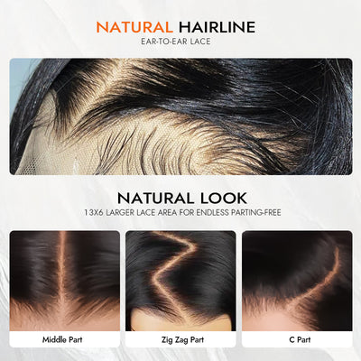 Straight Human Hair 13X6 Lace Front Wig *NEW* CLEAR HD LACE & CLEAN HAIRLINE [ LFW11 ]