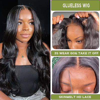 Body Wave Glueless Wear & Go 5x5 Clear HD Lace Closure Wig Invisible