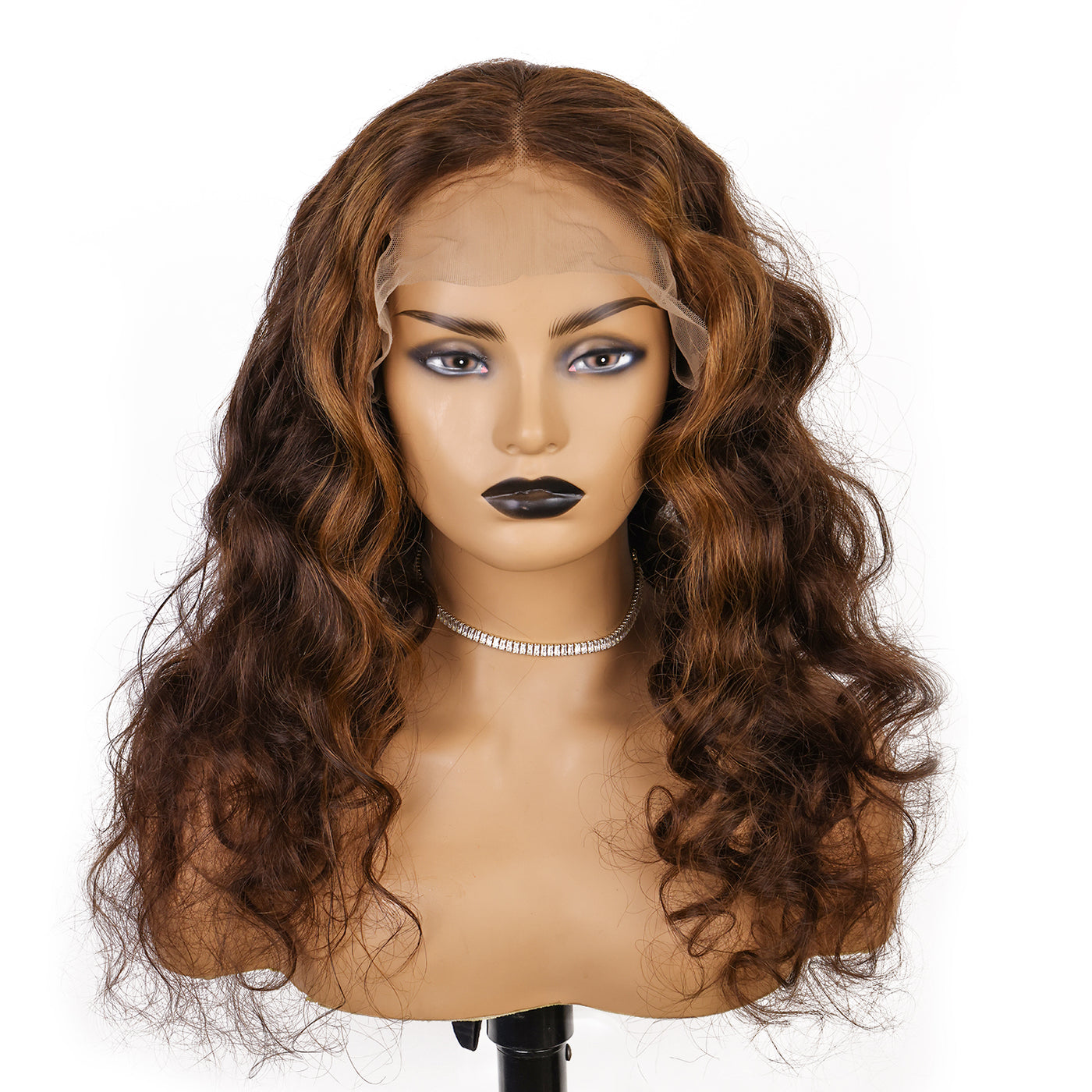 4/30 Highlights Loose Wave Human Hair Lace Front Wig 18 Inch [CXW29]