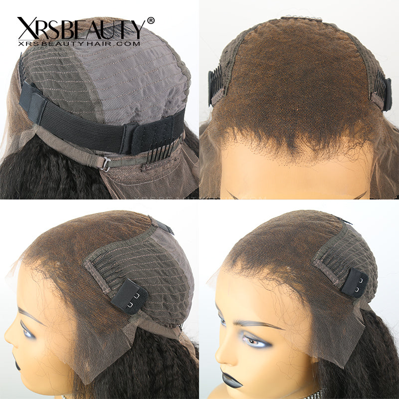 Kinky Straight Human Hair 13x6 Lace Front Wig *NEW* CLEAR HD LACE & CLEAN HAIRLINE [LFW20]