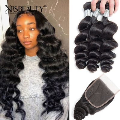 5x5 HD Lace Closure Loose Wave With 3 Bundles [CW04]