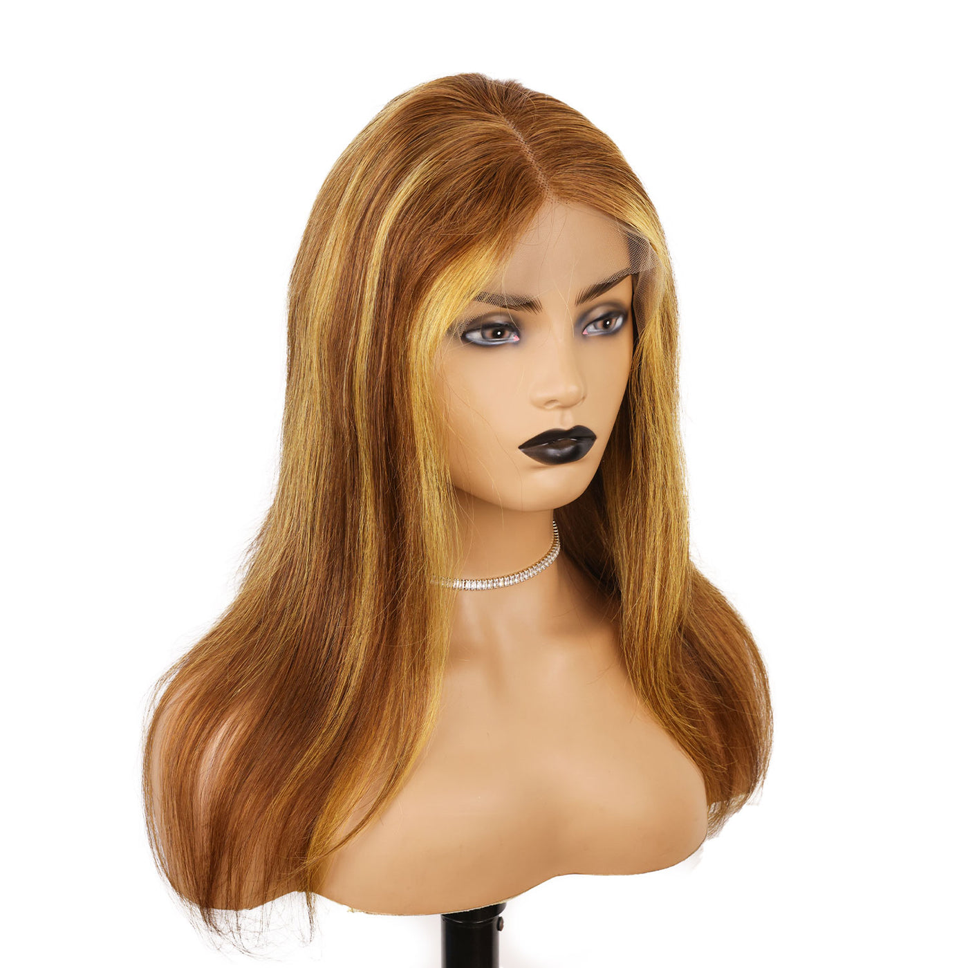 #2/27 Blonde Piano Highlight 16 Inch Hair 150% Density 13x4 Straight Lace Front Wig [CXW18]