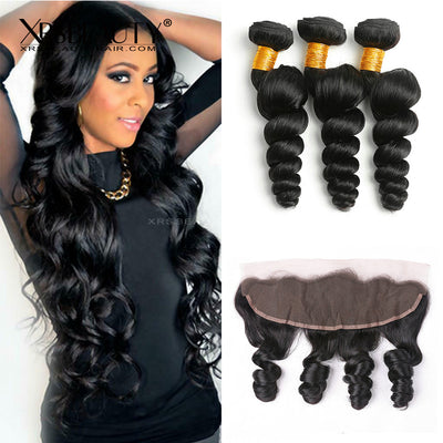 Loose Wave Virgin Hair 3 Bundles with13x4 Lace Frontal [FW08]