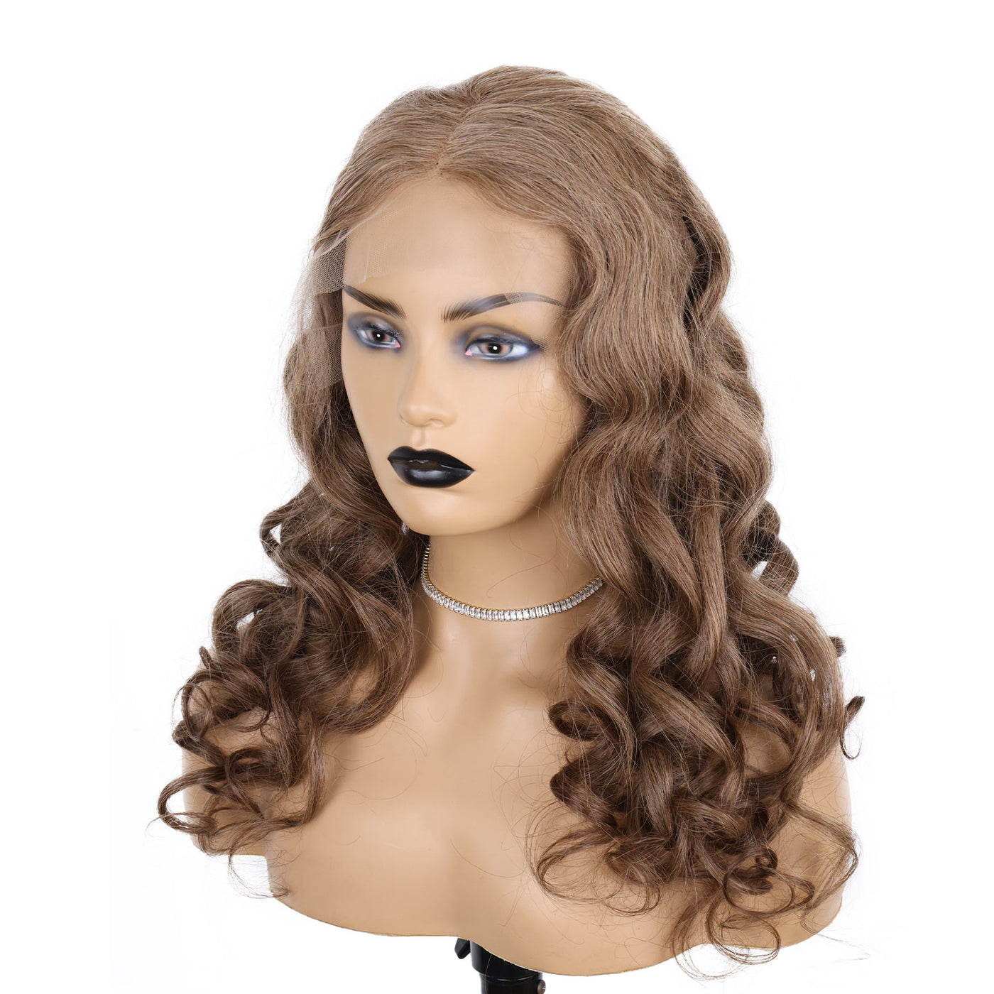 13x4 Lace Front Wigs Wavy Ash Blonde with Dark Roots 150% Density Wig [CXW04]