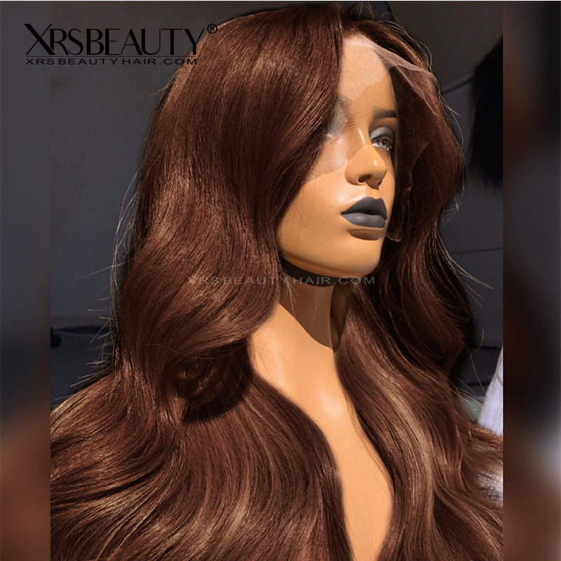 XRSbeauty Dark Brown Lace Front Wig Long Body Wave Remy  display picture 1