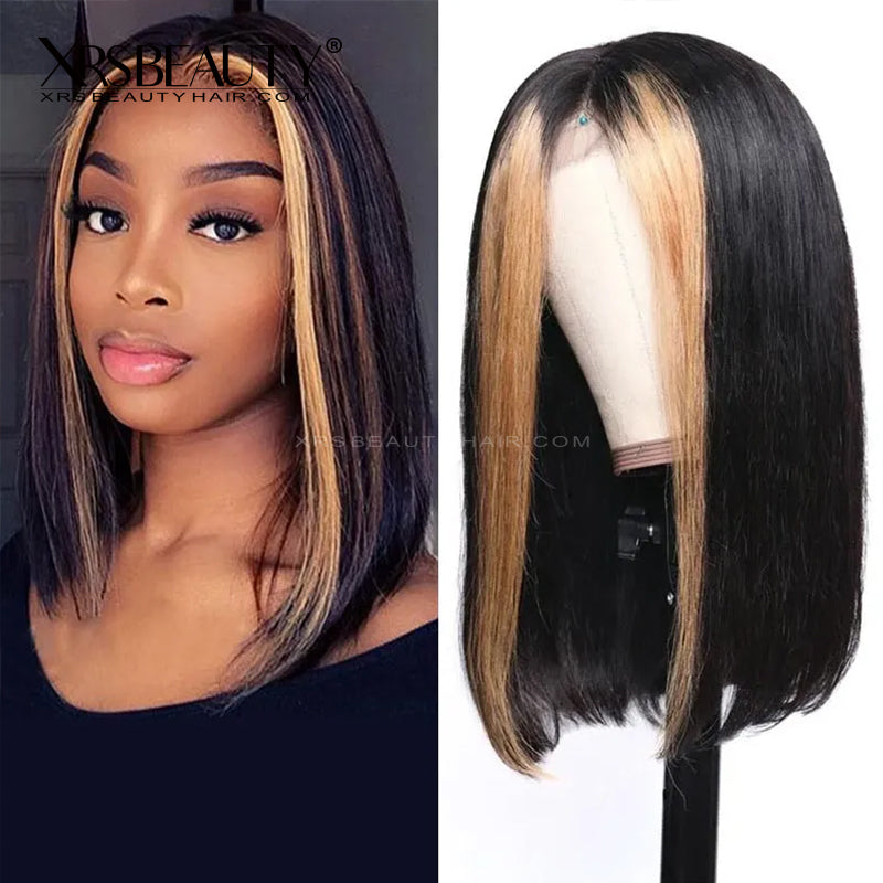 Honey Blonde Highlights 14 Inch Bob Lace Front Wig [BOB11  display picture 1