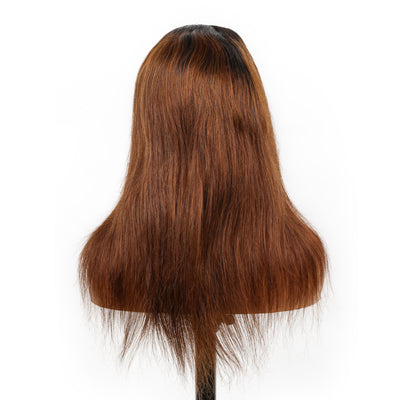 Straight Ombre Honey Brown Human Hair Wig Pre-plucked with Baby Hair 13x4 Lace Front Wig Natural Hairline Pre-Plucked With 150 Density [CXW36]