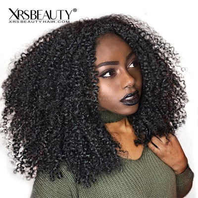Tight Curly 13x5 Lace Front Human Hair Wig Pre Plucked Layered Edge With Baby Hair [LFW08]