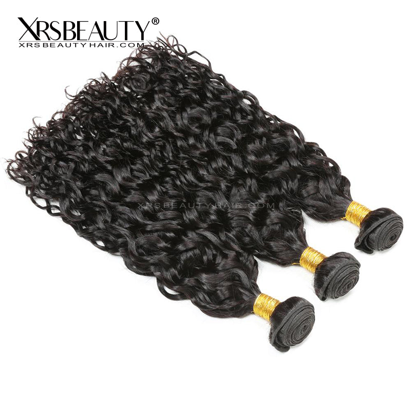 13x4 Water Wave Lace Frontal with 3 Bundles Human Hair [FW01]