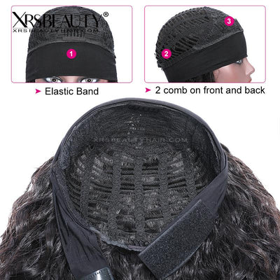 180% Density Kinky Straight Headband Wig Glueless Human Hair Wig Affordable [HBW06]