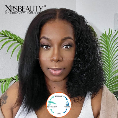 *New* Clear Lace Layered Edge Wet and Wavy Bob 3 in1 Human Hair Lace Front Wig [BOB03]