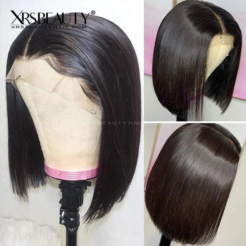 *NEW* CLEAR LACE & CLEAN HAIRLINE Straight BoB 13x6 Front Lace Human Hair Wig [BOB34]