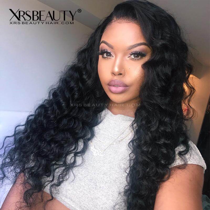 Clean Hairline Deep Wave Lace Front Wig Glueless Virgin 13x5 frontal Human Hair Wig