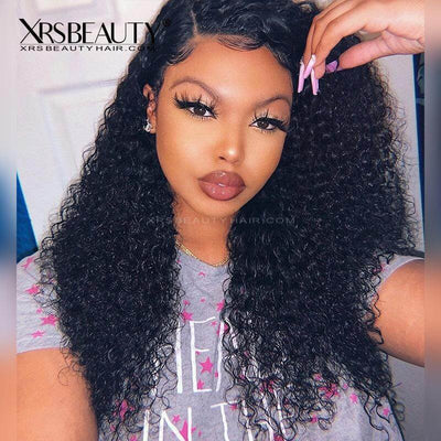 Deep curly human hair lace front wig clean hairline