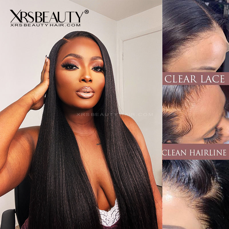 Yaki Straight Human Hair 13x6 Lace Front Wig *NEW* CLEAR HD  display picture 1