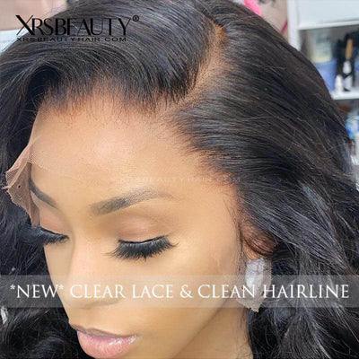 XRSbeauty 13x6 body wave lace front human hair wig clear lace wig clean hairline