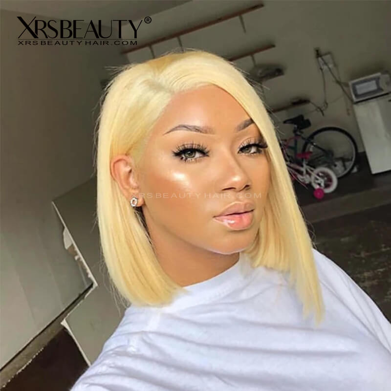 XRSbeauty 613 blonde bob lace front wig human hair pre plucked hairline