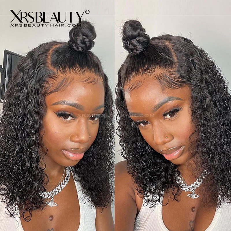 Deep Wave Bob Wig Virgin Human Hair 13x4 Lace Front Wig Pre Plucked Ha ...