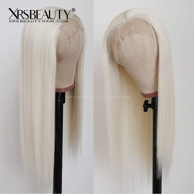 XRSbeauty long straight 13x4 clear lace platinum blonde human hair wig