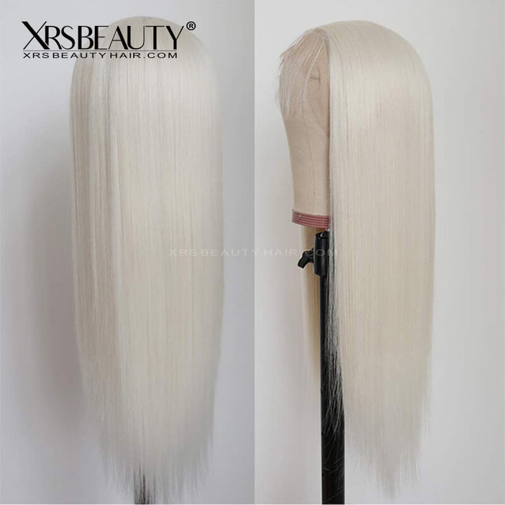 XRSbeauty Long Straight Platinum Blonde Wig 13x4 Transparent Lace Front Human Hair Wig CFW40 Xrs Beauty Hair