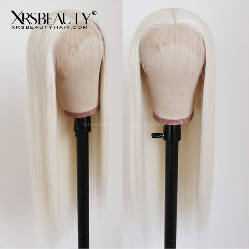 XRSbeauty platinum blonde lace front wig with pre plucked hairline