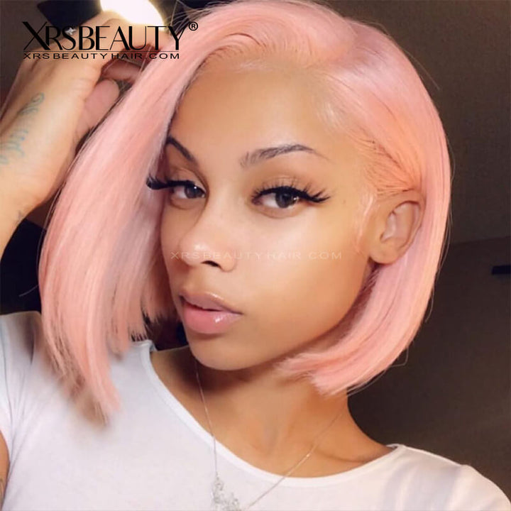 Pink wig lace front best sale