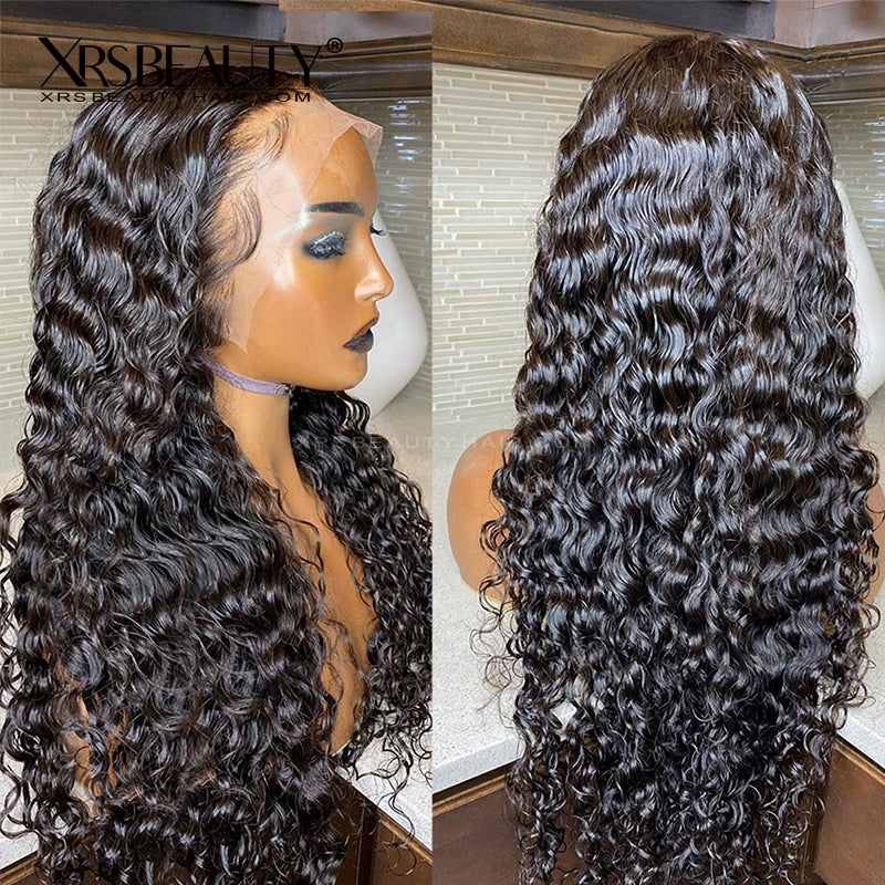 Natural Black Curly Human Hair 13x5 Lace Front Wig Pre Plucked Hairline With baby Hair [LFW26]