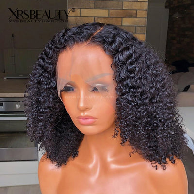 Tight Curly 13x5 Glueless Lace Front Human Hair Wigs Clean Hairline Natural Looking Unprocessed Afro Wigs for Black Women [LFW27]