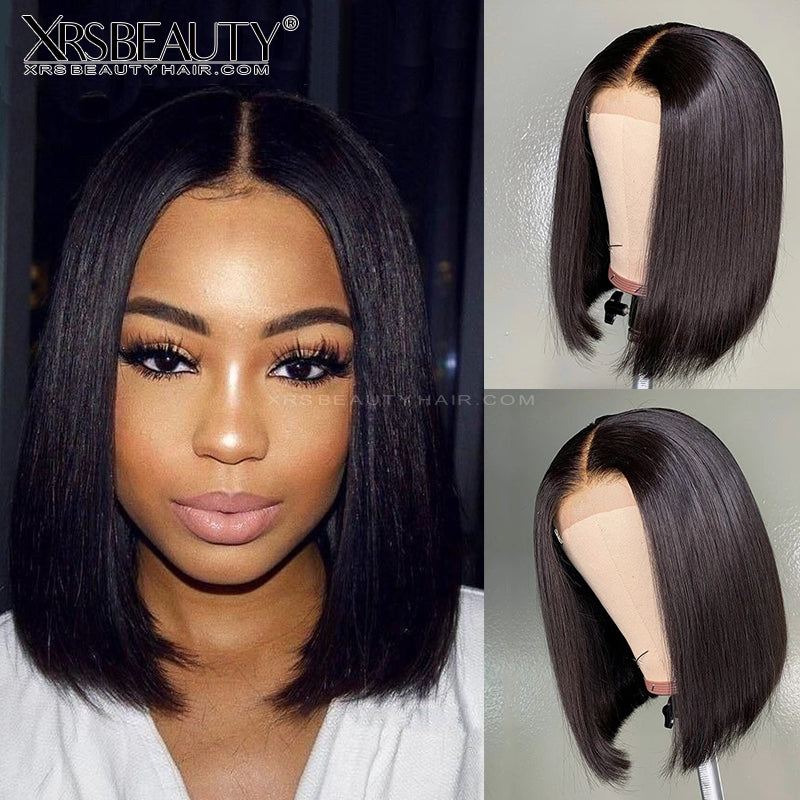 Silky Straight Black Bob Wig 13x4 Front Lace Human Hair Wig  display picture 3