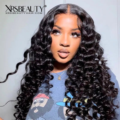 13X6 Lace Front FAKE SCALP Loose Wave Human Hair Wig Pre-Plucked With baby hair [FSW03]