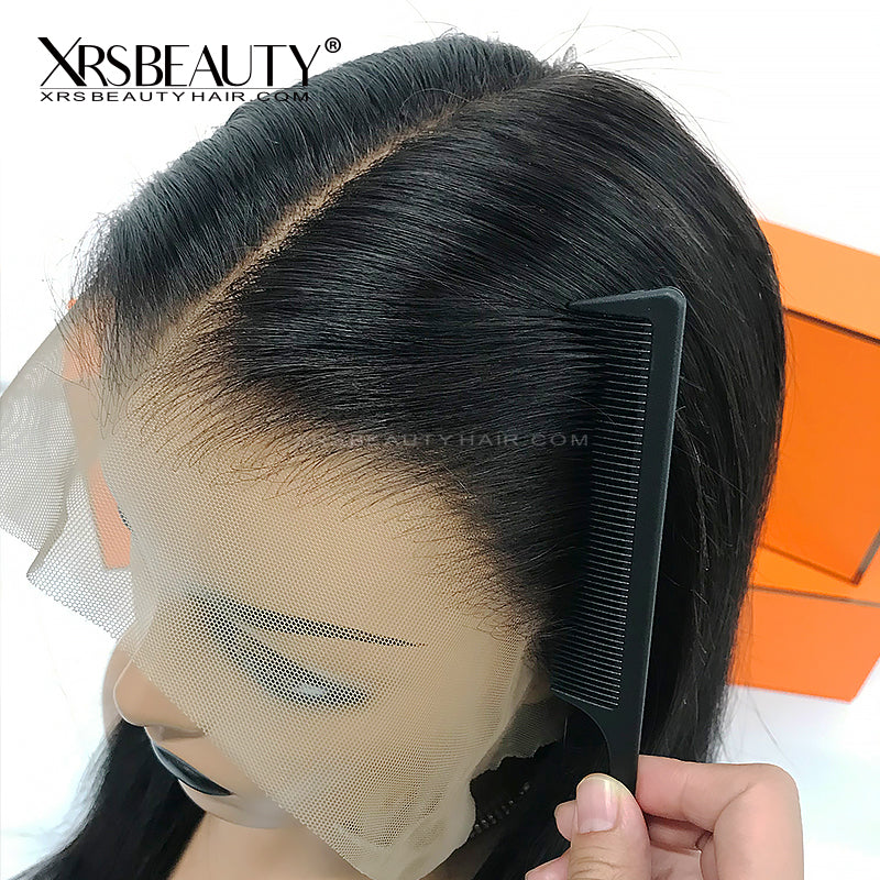 13 6 FAKE SCALP Lace Frontal Yaki Straight Wig 150 Density Human Hair Xrs Beauty Hair