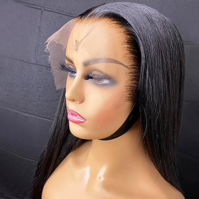 HD Lace Full Lace Wig Real Human Hair Straight Clean Hairline Knots [FLW01]