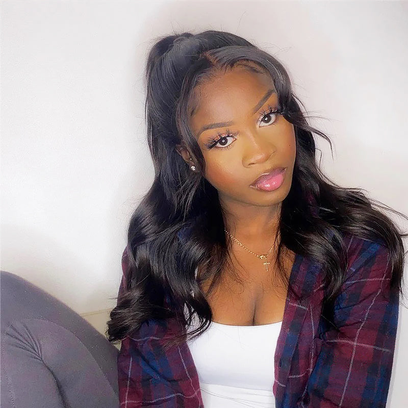 Real Human Hair HD Full Lace Wig Body Wave Clean Hairline Knots [FLW02]